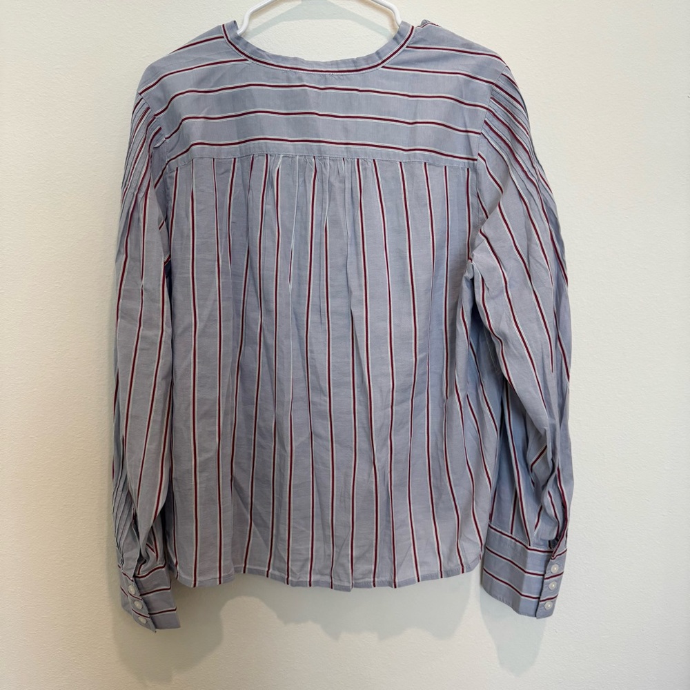 NWT J.Crew Blue Blouse with Red and White Stripes - Picture 5 of 5